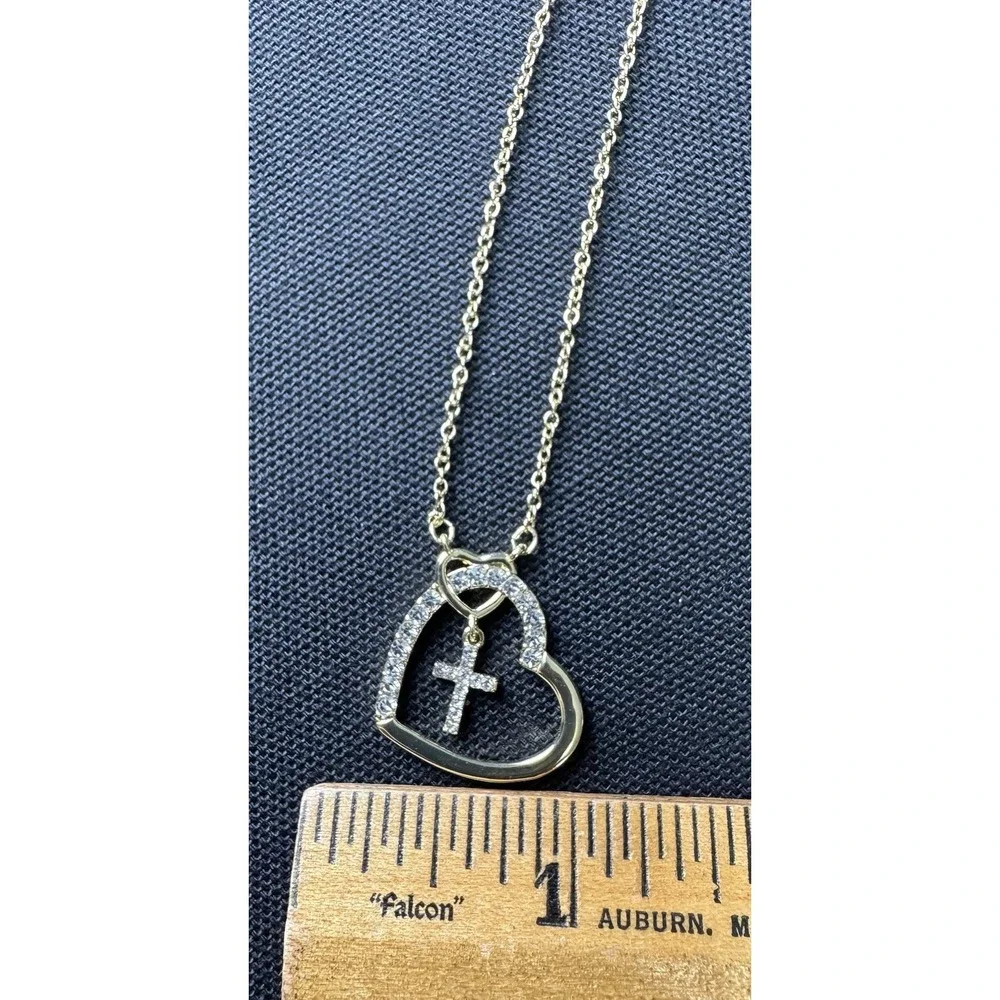 ESPVO Happy 10th Birthday Necklace 14K GoldPlated Heart & Cross Girl Gifts
